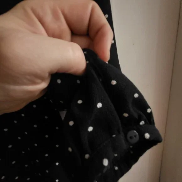H&M Black Polka Dot Mock Neck Long Sleeve Dress - Size 2 - Picture 5 of 9